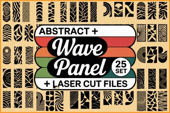 12 Laser Cut Panels for Modern Walls, Gates and Partitions 14 25-set of abstract wave panel laser cut files with curved and geometric designs — laser cut panels for modern walls gates