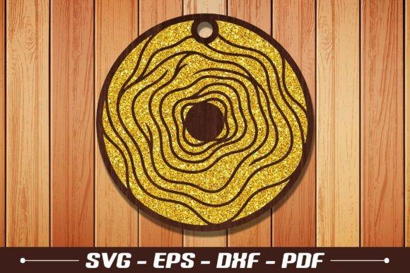 31 Laser Engraving Ideas for Practical DIY Builds 18 Abstract wood grain ornament with laser engraving ideas in gold and brown on wooden background