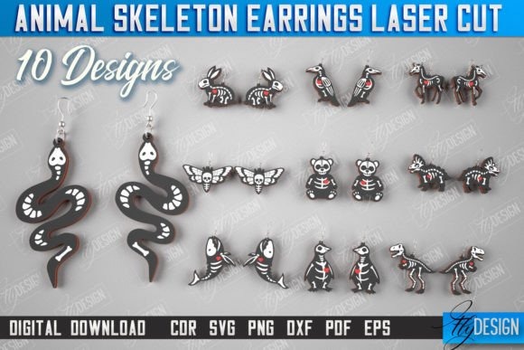35 Halloween Laser Cut Wood Earrings Ideas 22 halloween laser cut wood earrings featuring 10 animal skeleton designs including snakes, rabbits, bats, moths, bears, fish