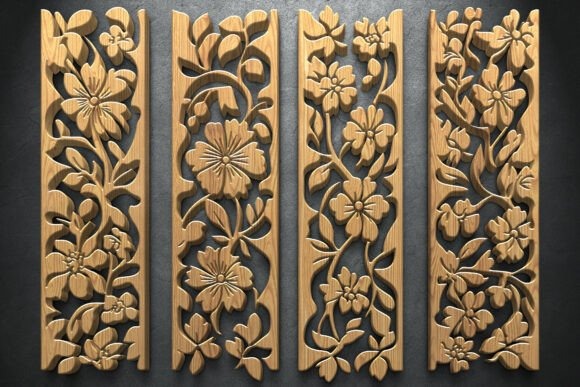 12 Laser Cut Panels for Modern Walls, Gates and Partitions 7 Laser cut panels for modern walls gates with floral and botanical designs in wood