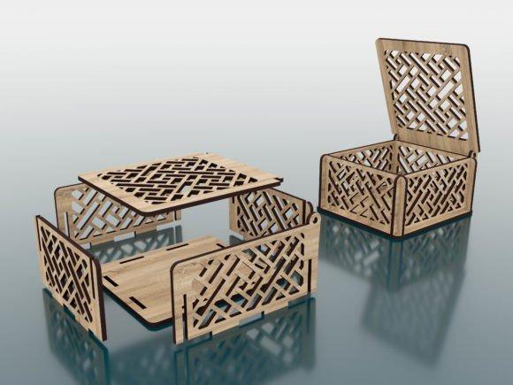 13 Laser Cut Box Projects for Cards, Keepsakes and Small Gifts 11 Laser cut box projects showing a decorative small wooden box with intricate lattice design and an open lid