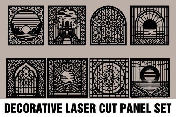 45 Laser Cut Panels for Indoor and Outdoor Features 9 Set of eight decorative laser cut panels featuring geometric and floral-inspired patterns for indoor and outdoor use