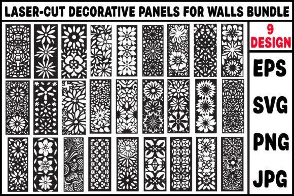 45 Laser Cut Panels for Indoor and Outdoor Features 3 Nine laser cut panels with floral and ornamental rectangular designs for walls and decorative screens