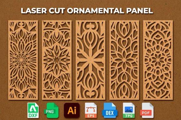 45 Laser Cut Panels for Indoor and Outdoor Features 6 Set of five laser cut panels with intricate ornamental designs for decorative indoor and outdoor use