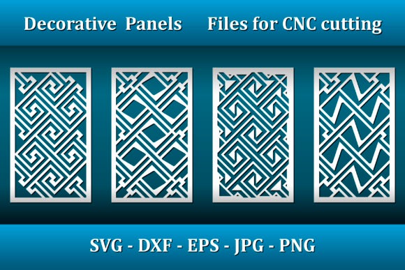 15 Laser Cut Screens for Patios, Gardens and Indoor Privacy 5 Laser cut privacy screens for patios with abstract geometric Celtic-style patterns in four panel designs