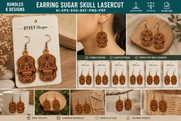 45 Best Laser Cut Acrylic Jewelry Ideas 36 Laser cut acrylic jewelry sugar skull earrings with intricate decorative details in black acrylic