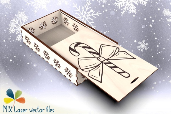 Laser Engraving Projects for Gifts, Signs and Home Decor 11 Engraved seasonal sliding lid gift box with candy cane design for laser engraving projects for gifts and home