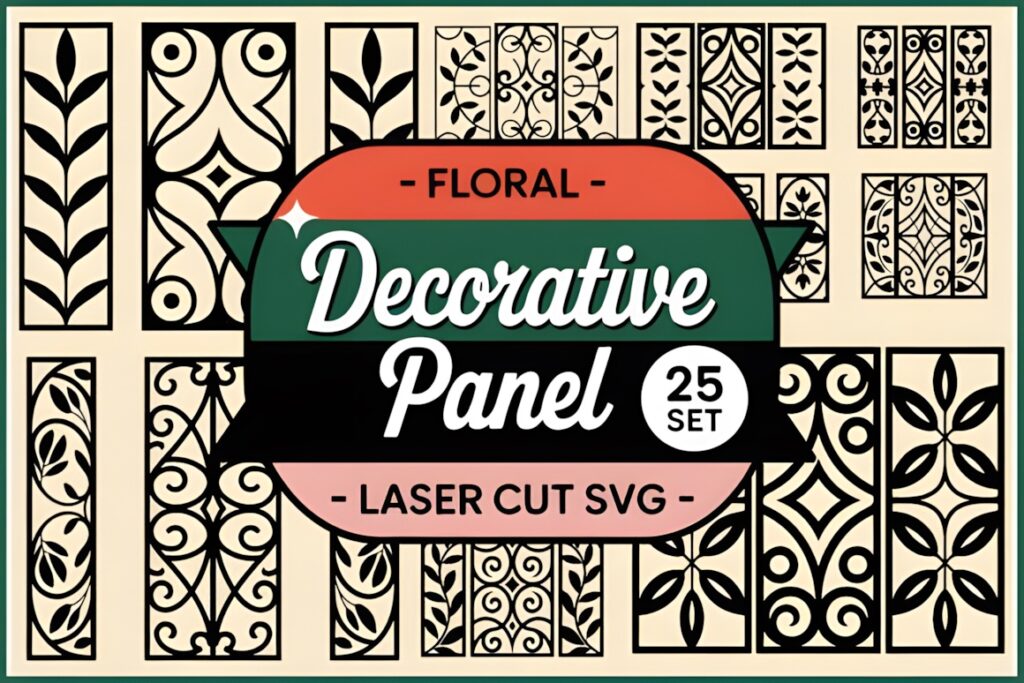 33 Modern Cnc Jaali Design Ideas for Modern Architectural Spaces 26 Floral decorative panel SVG bundle with 25 laser cut designs featuring leaf, vine, and ornamental — modern CNC jaali design