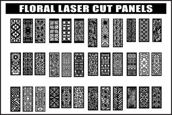 45 Laser Cut Panels for Indoor and Outdoor Features 55 Set of 43 floral laser cut panels with various rectangular ornamental designs for decorative indoor and outdoor features