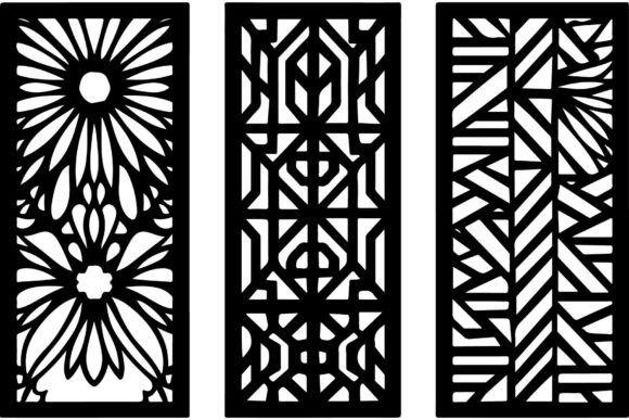 45 Laser Cut Panels for Indoor and Outdoor Features 56 Three laser cut panels with floral and geometric designs for indoor and outdoor features