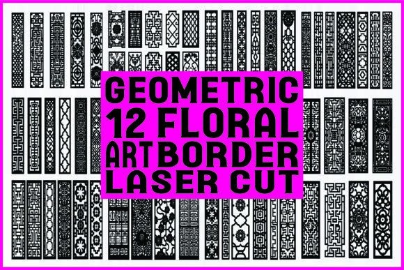 17 Laser Cut Screens for Modern Partitions and Outdoor Spaces 14 Laser cut screens for partitions featuring 12 geometric and floral art border patterns in black and white