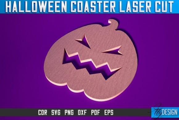 Halloween Laser Cut Pumpkin Coaster — Halloween laser cut ideas Halloween laser cut ideas pumpkin coaster design with spooky face on purple background