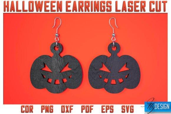 Halloween Laser Cut Earrings — Halloween laser cut ideas Halloween laser cut ideas showing black pumpkin-shaped earrings with carved faces on orange background