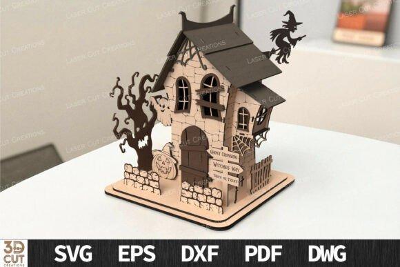 Halloween Laser Cut Haunted House Halloween laser cut freestanding haunted house made from 3 mm wood with detailed architectural design