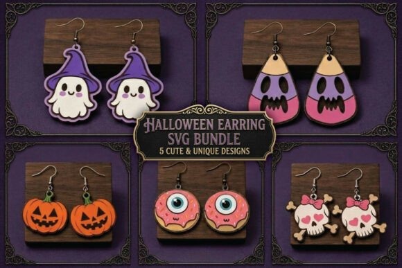 25 Laser Cut Halloween Jewelry Ideas 17 Laser cut halloween jewelry featuring ghost, candy corn, pumpkin, eyeball, and skull earring designs