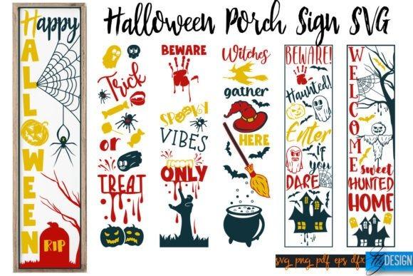 Halloween Porch Signs SVG — Halloween laser cut ideas Halloween laser cut ideas showing vertical porch sign designs with spooky motifs and seasonal sayings