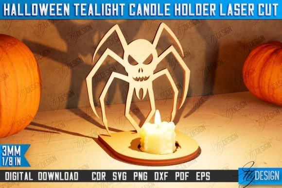 Halloween Tealight Candle Holder — Halloween laser cut ideas Halloween laser cut ideas spider tealight candle holder casting shadow with pumpkins