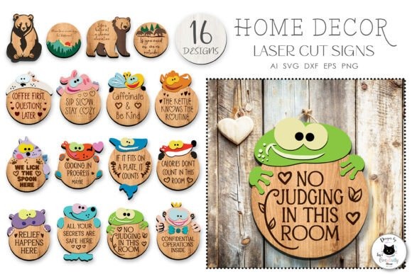 12 Laser Cut Projects for Gifts, Decor and Everyday Use 15 Laser cut projects for gifts featuring 16 layered home decor signs with funny sayings and themed designs