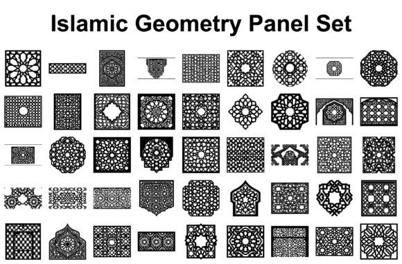 12 Laser Cut Panels for Modern Walls, Gates and Partitions 13 Islamic Geometry Panel Set with 50 symmetrical geometric laser cut panels for modern walls gates