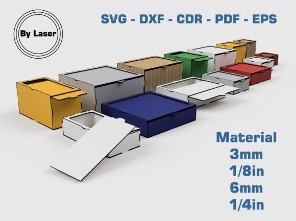 15 Laser Cut Box Ideas with Drawers, Lids and Compartments 22 Laser cut box ideas showing a variety of sliding lid boxes in multiple colors and sizes with different material thickness