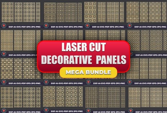 10 Laser Cut Panels for Privacy Screens and Room Dividers 14 Laser cut panels for privacy screens and room dividers with various geometric and floral designs in a mega bundle