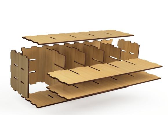15 Laser Cut Box Ideas with Drawers, Lids and Compartments 13 Laser cut box ideas showing exploded view of modular drawer organizer storage box with multiple compartments