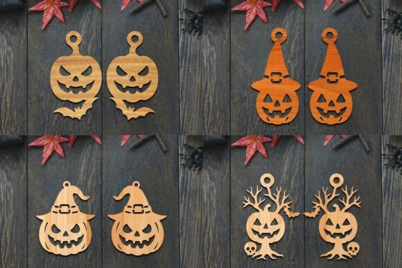 45 Best Laser Cut Acrylic Jewelry Ideas 45 Spooky Halloween laser cut acrylic jewelry earrings in various pumpkin designs with hats and branches