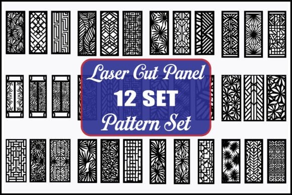 17 Laser Cut Screens for Modern Partitions and Outdoor Spaces 16 Set of 12 laser cut screens for partitions with various geometric and ornamental panel patterns