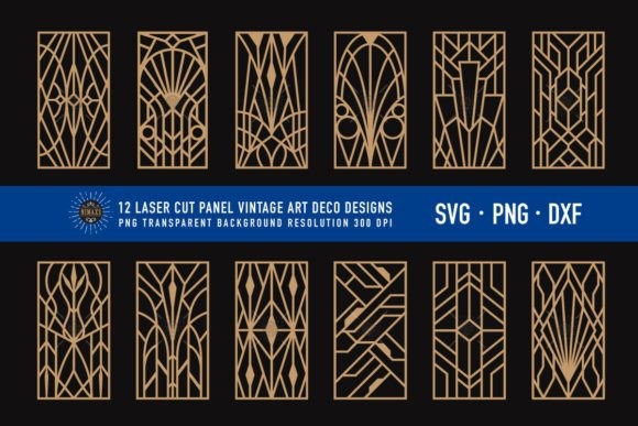 12 Laser Cut Panels for Modern Walls, Gates and Partitions 5 Set of 12 laser cut panels for modern walls gates featuring vintage Art Deco geometric designs