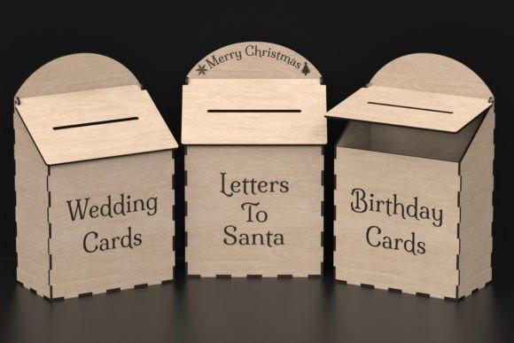 13 Laser Cut Box Projects for Cards, Keepsakes and Small Gifts 2 Laser cut box projects including wedding cards, letters to Santa, and birthday cards boxes with slots and engraved text