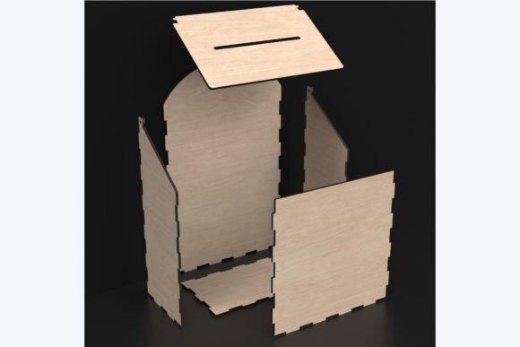 13 Laser Cut Box Projects for Cards, Keepsakes and Small Gifts 3 Laser cut box projects showing an unassembled wooden wedding card box with slot on top
