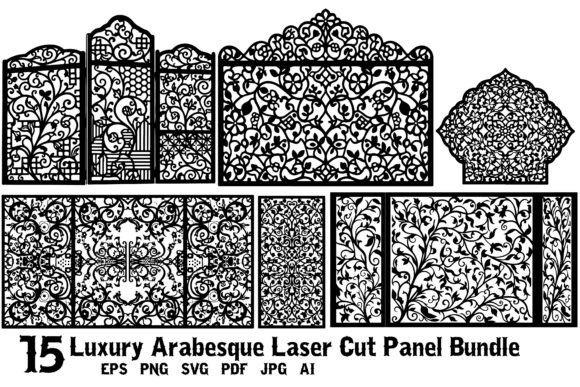 45 Laser Cut Panels for Indoor and Outdoor Features 46 Luxury Arabesque laser cut panels with intricate ornamental and Islamic geometric designs for decorative screens and