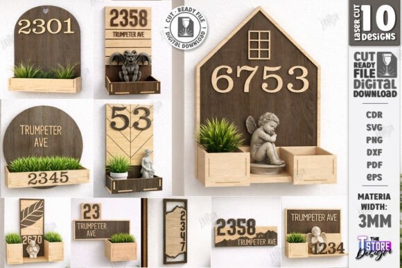 Laser Engraving Ideas for 10 Useful Home Projects 14 laser engraving ideas for home decor showing modern house number signs laser cut set with customizable address plaques