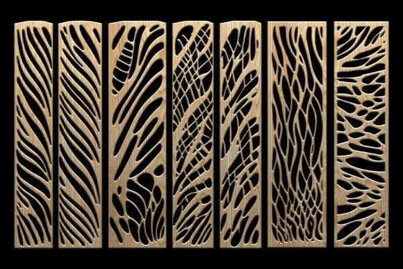 12 Laser Cut Panels for Modern Walls, Gates and Partitions 10 laser cut panels for modern walls gates with fluid abstract shapes inspired by natural wave-like textures