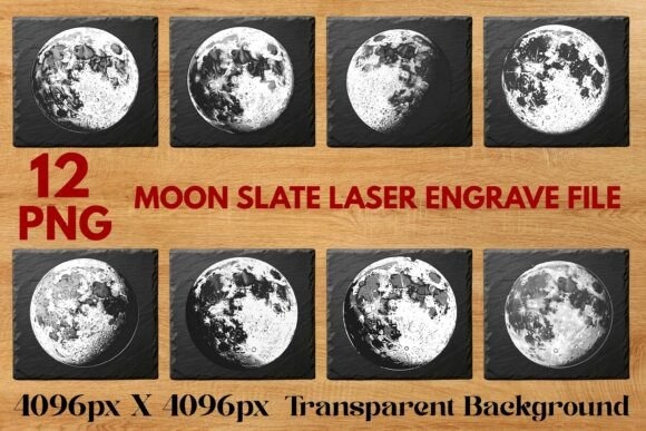 10 Best Useful Laser Engraving Projects for Home: Ideas and Tips 17 Set of 12 high-resolution grayscale moon images on slate for laser engraving projects for home