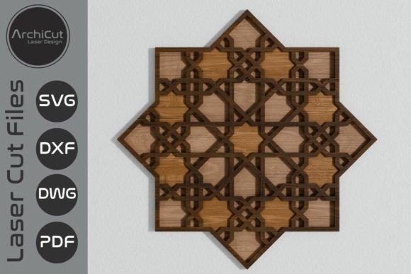 45 Laser Cut Panels for Indoor and Outdoor Features 30 Moroccan Arab geometric decorative laser cut panel with intricate Moorish pattern in wood — laser cut panels