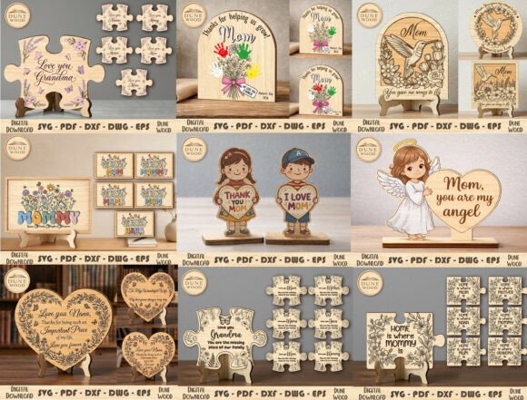 10 Laser Engraving Projects for Wood, Metal and Acrylic 12 Laser engraving projects for wood metal featuring customizable Mother's Day puzzle pieces, plaques, and engraved signs