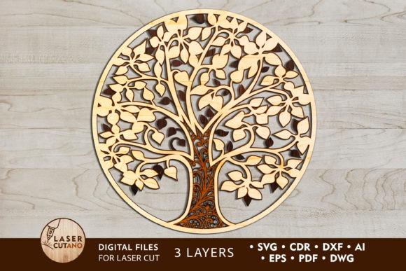 45 Laser Cut Panels for Indoor and Outdoor Features 37 Three-layer laser cut panels forming a Tree of Life design with intricate leaves and branches