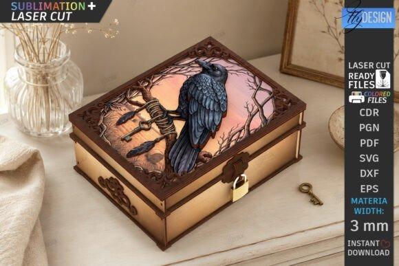 31 Laser Engraving Ideas for Practical DIY Builds 15 Mystical wooden box with laser engraving of a raven and gothic skull design — laser engraving ideas