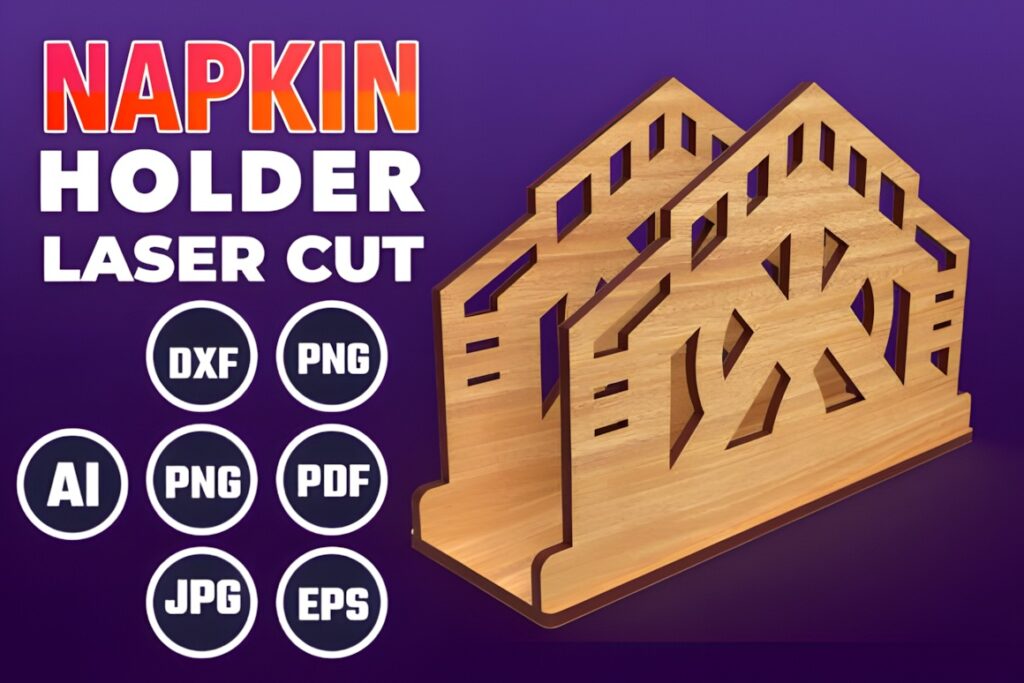 45 Laser Cut Files for Ready-to-Make Laser Projects 22 Laser cut files for a wooden napkin holder with geometric cutout design and multiple file formats