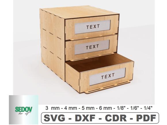 15 Laser Cut Box Ideas with Drawers, Lids and Compartments 6 laser cut box ideas three-drawer wooden organizer with customizable drawer labels and multiple material thickness options