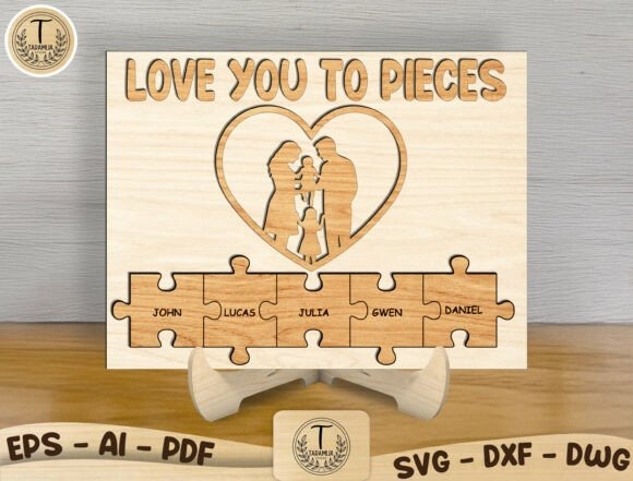 12 Laser Engraving Ideas for Personalized Gifts and Keepsakes 4 personalized laser engraving gift ideas wooden family puzzle with heart frame and engraved Love You To Pieces