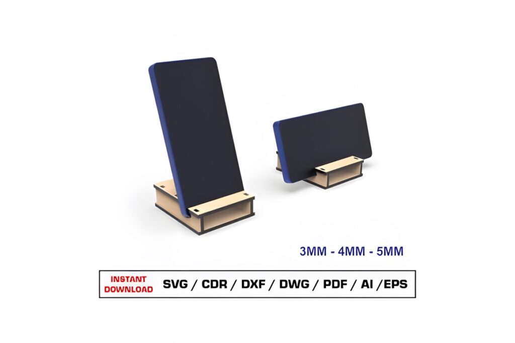 45 Laser Cut Files for Ready-to-Make Laser Projects 15 Laser cut files for phone stand templates in 3mm, 4mm, and 5mm material thicknesses