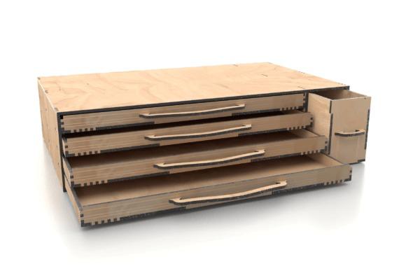 15 Laser Cut Box Ideas with Drawers, Lids and Compartments 3 laser cut box ideas with multiple drawers and compartments made from plywood for organized storage