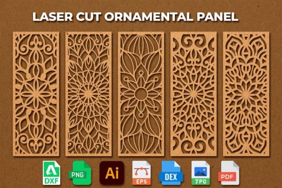 17 Laser Cut Screens for Modern Partitions and Outdoor Spaces 18 Laser cut screens for partitions with intricate ornamental floral and geometric patterns in rectangular panels