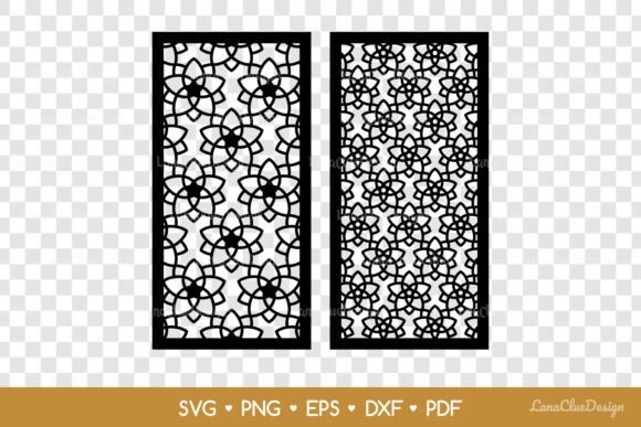 10 Laser Cut Panels for Privacy Screens and Room Dividers 4 Laser cut panels for privacy screens and room with geometric floral patterns in vertical rectangular shapes