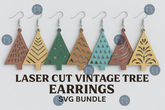 17 Laser Cut Christmas Jewelry Ideas 16 Laser cut Christmas jewelry featuring seven vintage tree earrings with various decorative cutout patterns