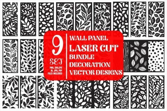 45 Laser Cut Panels for Indoor and Outdoor Features 25 Set of 9 laser cut panels with various leaf and dot patterns for decorative wall features