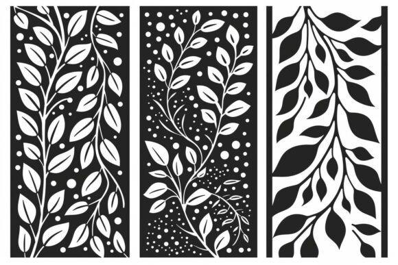 45 Laser Cut Panels for Indoor and Outdoor Features 28 Three laser cut panels featuring intricate leaf and branch patterns with decorative perforations