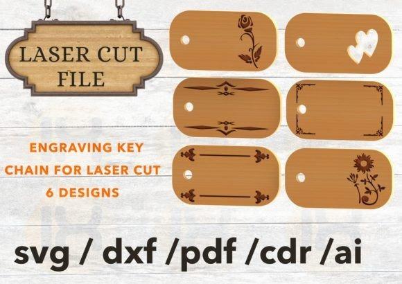 31 Laser Engraving Ideas for Practical DIY Builds 5 Six wooden keychain designs for laser engraving ideas with floral and decorative patterns